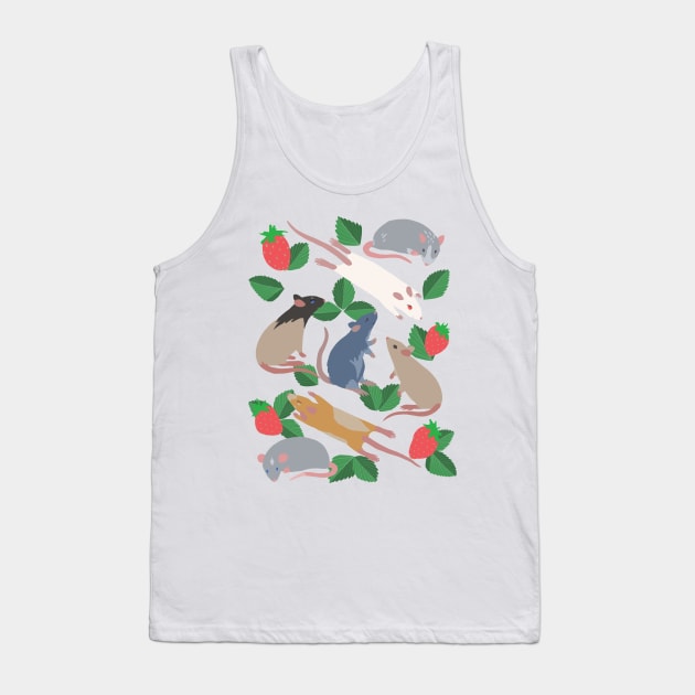 Strawberry Patch Rats Tank Top by Adrielle-art